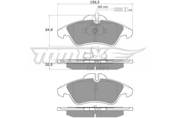 TOMEX BRAKES stabdžių trinkelių rinkinys, diskinis stabdys TX 10-931